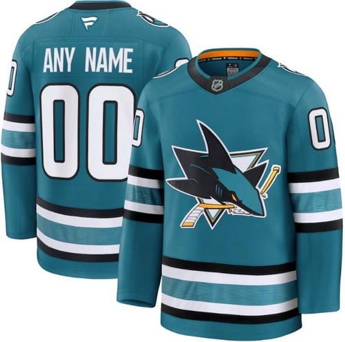 San Jose Sharks Customized Teal Fanatics Authentic Jersey
