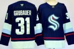 Seattle Kraken #31 Philipp Grubauer Navy Authentic Jersey