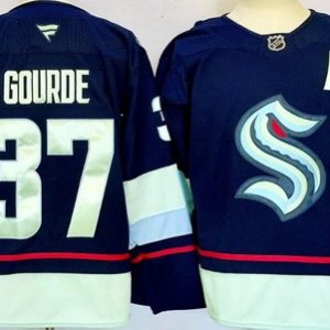 Seattle Kraken #37 Yanni Gourde Navy Authentic Jersey