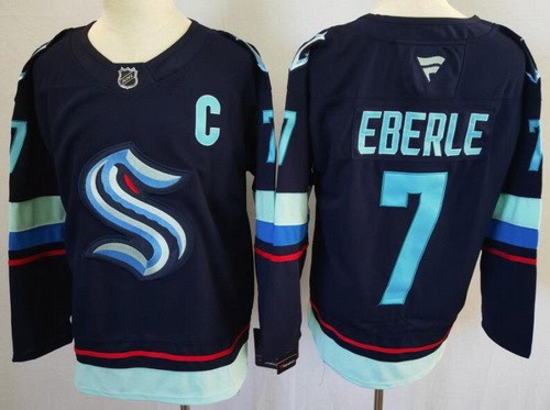 Seattle Kraken #7 Jordan Eberle Navy Authentic Jersey