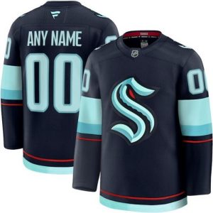 Seattle Kraken Customized Navy Fanatics Authentic Jersey