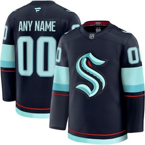 Seattle Kraken Customized Navy Fanatics Authentic Jersey
