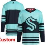 Seattle Kraken Customized Teal 2022 Reverse Retro Authentic Jersey