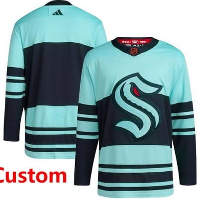 Seattle Kraken Customized Teal 2022 Reverse Retro Authentic Jersey