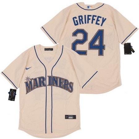 Seattle Mariners #24 Ken Griffey Cream 2020 Cool Base Jersey