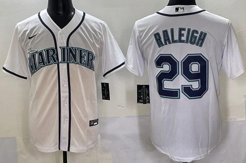 Seattle Mariners #29 Cal Raleigh White Cool Base Jersey