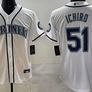 Seattle Mariners #51 Ichiro Suzuki White Hall of Fame Cool Base Jersey