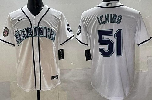 Seattle Mariners #51 Ichiro Suzuki White Hall of Fame Cool Base Jersey