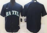Seattle Mariners Blank Navy Cool Base Jersey