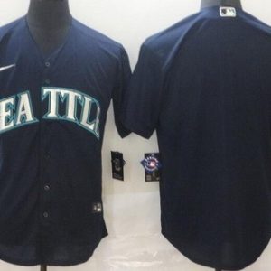 Seattle Mariners Blank Navy Cool Base Jersey