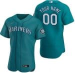 Seattle Mariners Customized Aqua Authentic Jersey