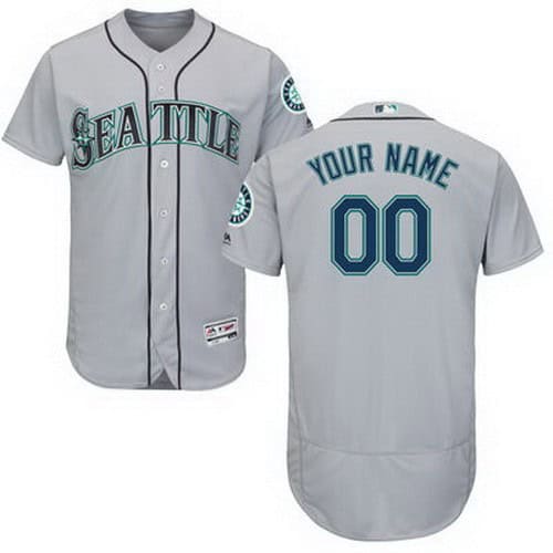 Seattle Mariners Customized Gray FlexBase Jersey