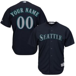 Seattle Mariners Customized Navy Blue Cool Base Jersey