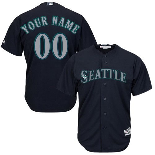 Seattle Mariners Customized Navy Blue Cool Base Jersey