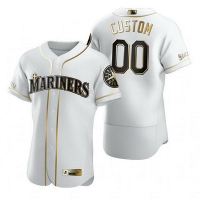 Seattle Mariners Customized White Gold 2020 FlexBase Jersey