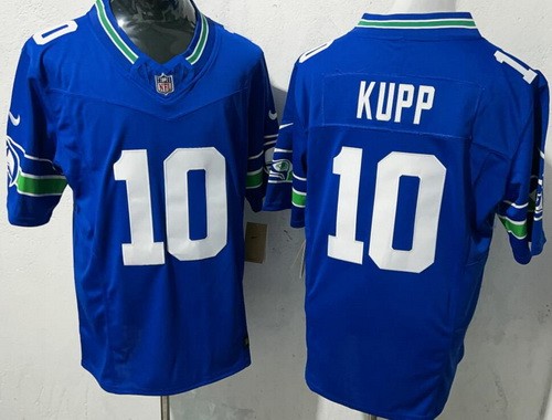 Seattle Seahawks #10 Cooper Kupp Limited Blue Throwback FUSE Vapor Jersey