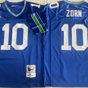 Seattle Seahawks #10 Jim Zorn Blue 1983 Throwback Jersey