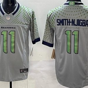 Seattle Seahawks #11 Jaxon Smith Njigba Limited Gray Rivalries FUSE Vapor Jersey