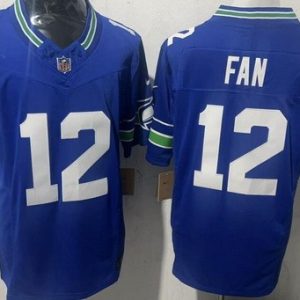 Seattle Seahawks #12 Fan Limited Blue Throwback FUSE Vapor Jersey