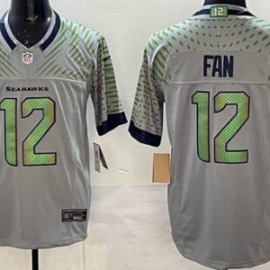 Seattle Seahawks #12 Fan Limited Gray Rivalries FUSE Vapor Jersey