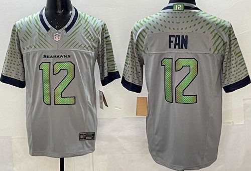 Seattle Seahawks #12 Fan Limited Gray Rivalries FUSE Vapor Jersey