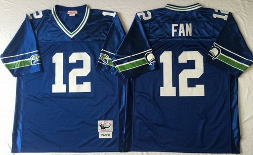 Seattle Seahawks #12 Fan Navy Throwback Jersey