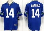 Seattle Seahawks #14 Sam Darnold Limited Blue Throwback Vapor Jersey