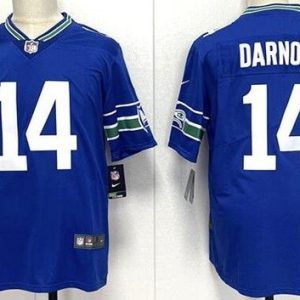 Seattle Seahawks #14 Sam Darnold Limited Blue Throwback Vapor Jersey
