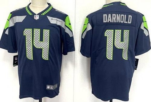 Seattle Seahawks #14 Sam Darnold Limited Navy Vapor Jersey