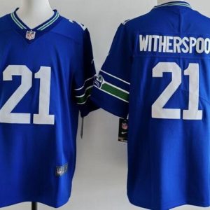 Seattle Seahawks #21 Devon Witherspoon Limited Blue Throwback Vapor Jersey