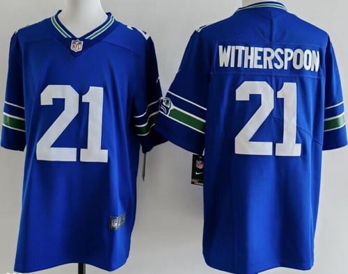 Seattle Seahawks #21 Devon Witherspoon Limited Blue Throwback Vapor Jersey