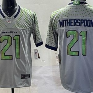 Seattle Seahawks #21 Devon Witherspoon Limited Gray Rivalries FUSE Vapor Jersey