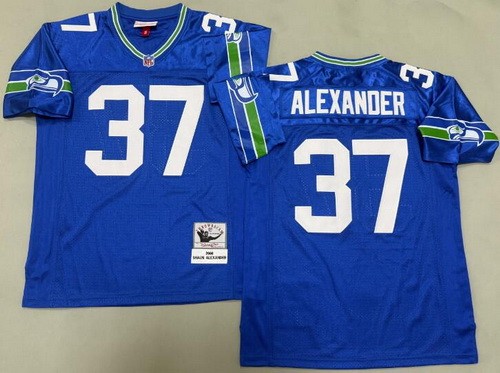 Seattle Seahawks #37 Shaun Alexander Navy 2000 Throwback Jersey