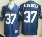 Seattle Seahawks #37 Shaun Alexander Navy Throwback Jersey