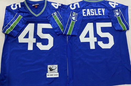Seattle Seahawks #45 Kenny Easley Blue 1984 Throwback Jersey