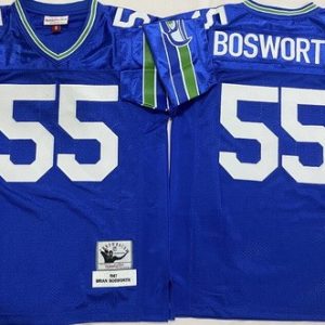Seattle Seahawks #55 Brian Bosworth Blue 1987 Throwback Jersey