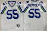 Seattle Seahawks #55 Brian Bosworth White 1987 Throwback Jersey