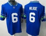 Seattle Seahawks #6 Jalen Milroe Limited Blue Throwback FUSE Vapor Jersey