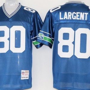 Seattle Seahawks #80 Steve Largent Blue Throwback Jersey