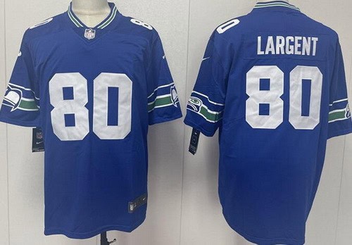 Seattle Seahawks #80 Steve Largent Limited Blue Throwback Vapor Jersey
