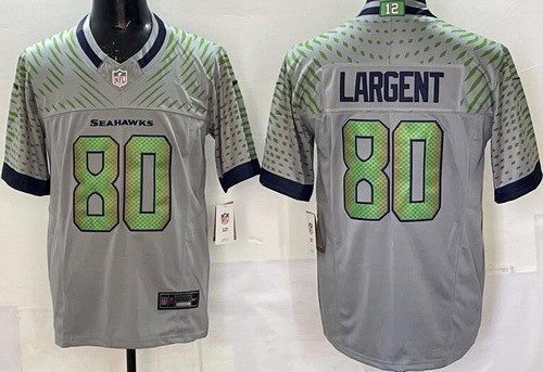 Seattle Seahawks #80 Steve Largent Limited Gray Rivalries FUSE Vapor Jersey