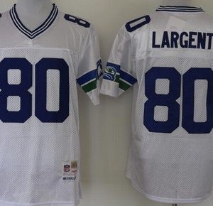 Seattle Seahawks #80 Steve Largent White Throwback Jersey