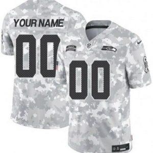 Seattle Seahawks Customized Limited Arctic Camo 2024 Salute to Service Jersey