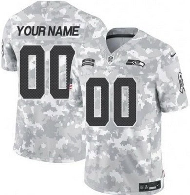 Seattle Seahawks Customized Limited Arctic Camo 2024 Salute to Service Jersey