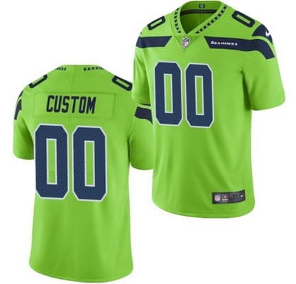 Seattle Seahawks Customized Limited Green Rush Color Jersey