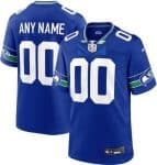 Seattle Seahawks Customized Limited Steel Blue Throwback Vapor Jersey