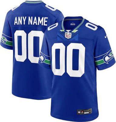 Seattle Seahawks Customized Limited Steel Blue Throwback Vapor Jersey
