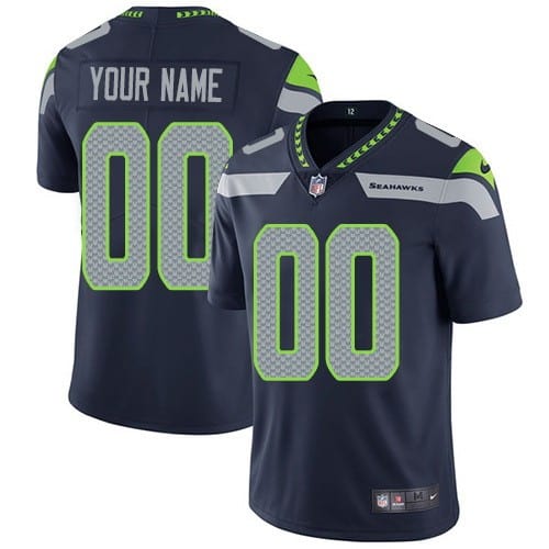 Seattle Seahawks Customized Limited Steel Blue Vapor Untouchable Jersey