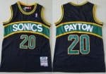 Seattle Sonics #20 Gary Payton Black 1995 Throwback Swingman Jersey