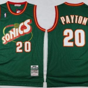 Seattle Sonics #20 Gary Payton Green 1995 Throwback Swingman Jersey